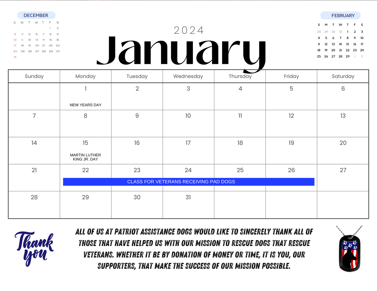 2024 PAD Calendar