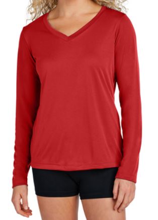 LST353LS Sport-Tek® Women's Long Sleeve PosiCharge® Competitor™ V-Neck Tee