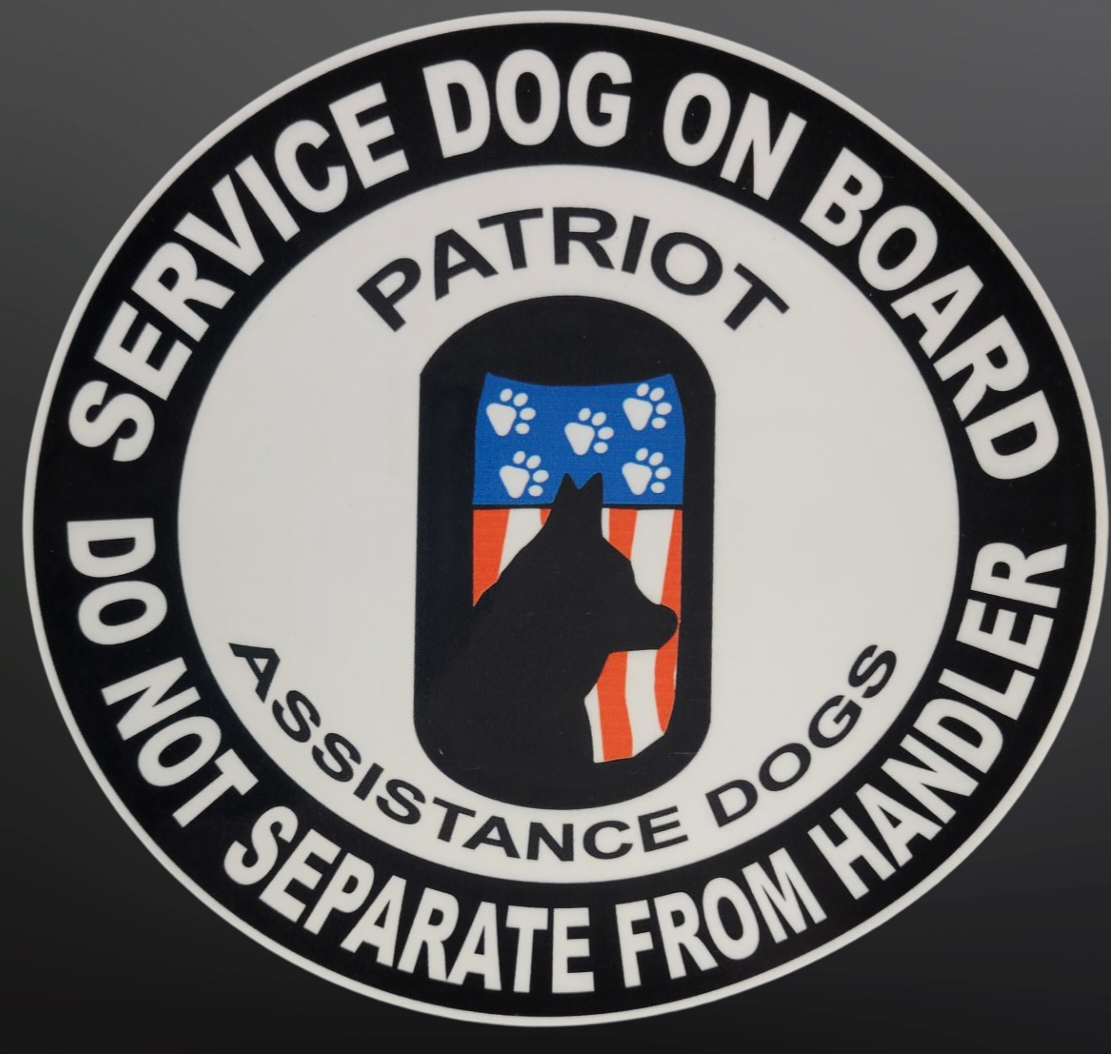 Service Dog On Board Decal