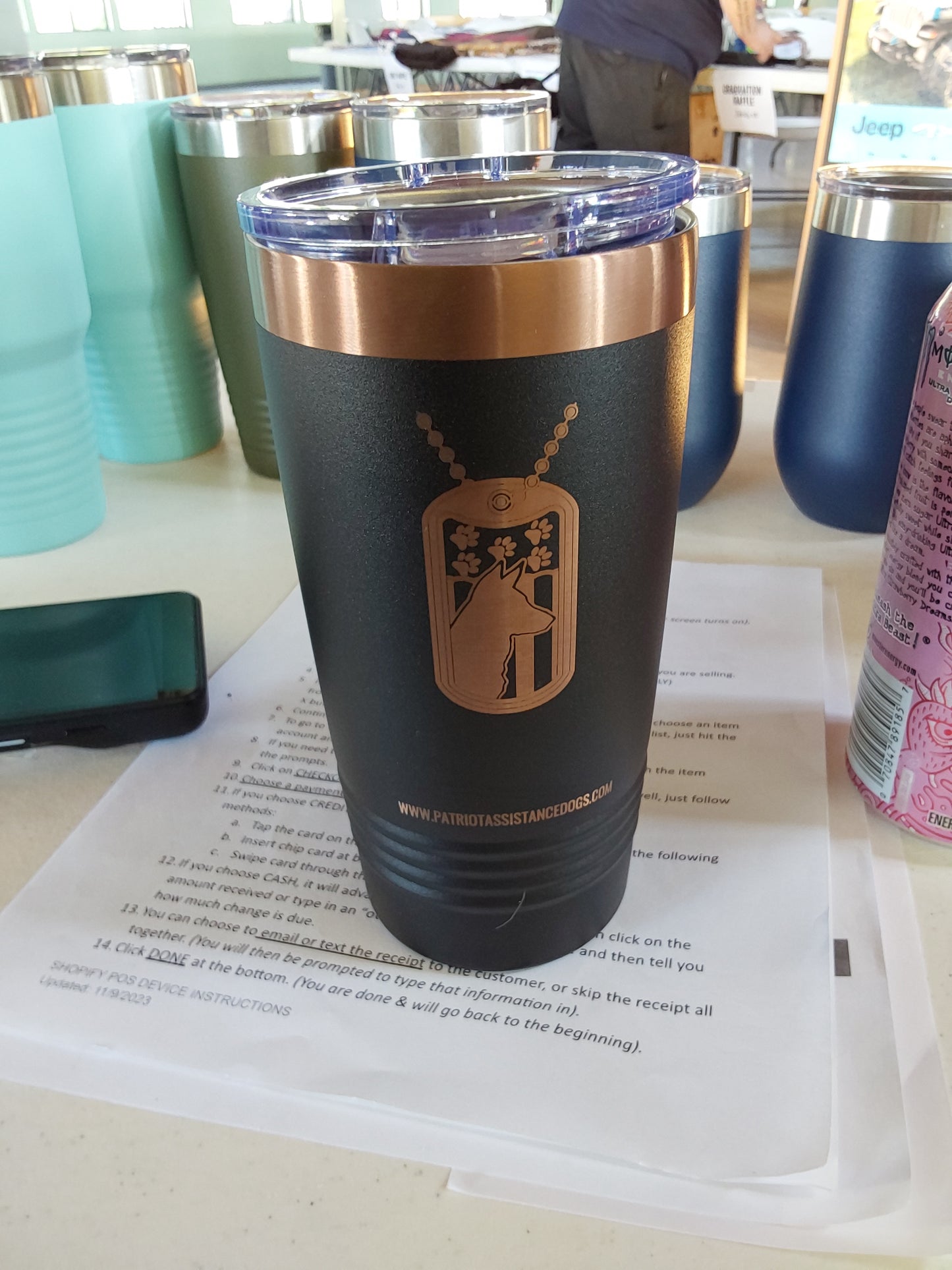 Tumbler 20oz. Black w/Gold (AB)